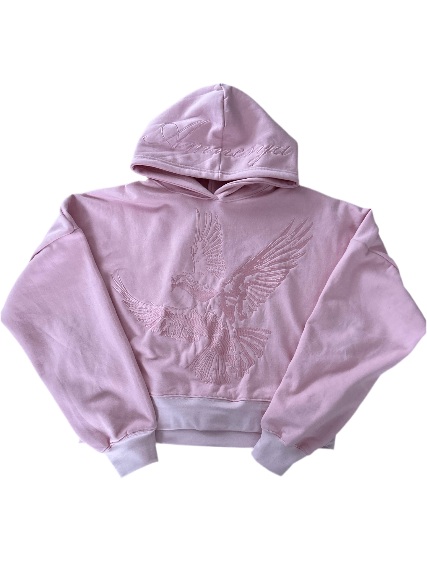 "Fly" Cropped Hoodie (Pink)