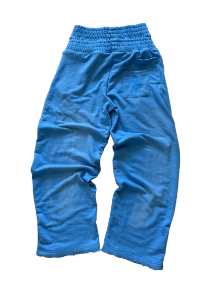 AMNESYA Double Waist Pants (Baby blue)