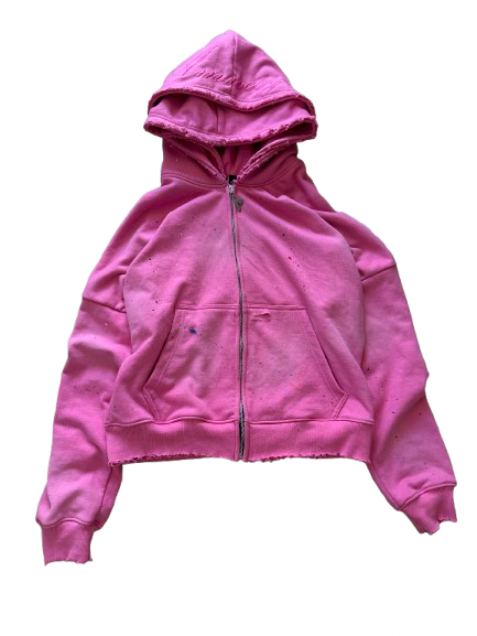 AMNESYA Double Hood Zipper (Pink)