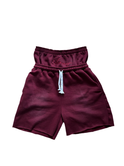 A+ Doublewaist Shorts (Burgundy)