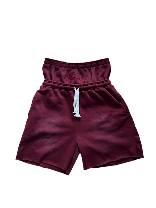 A+ Doublewaist Shorts (Burgundy)