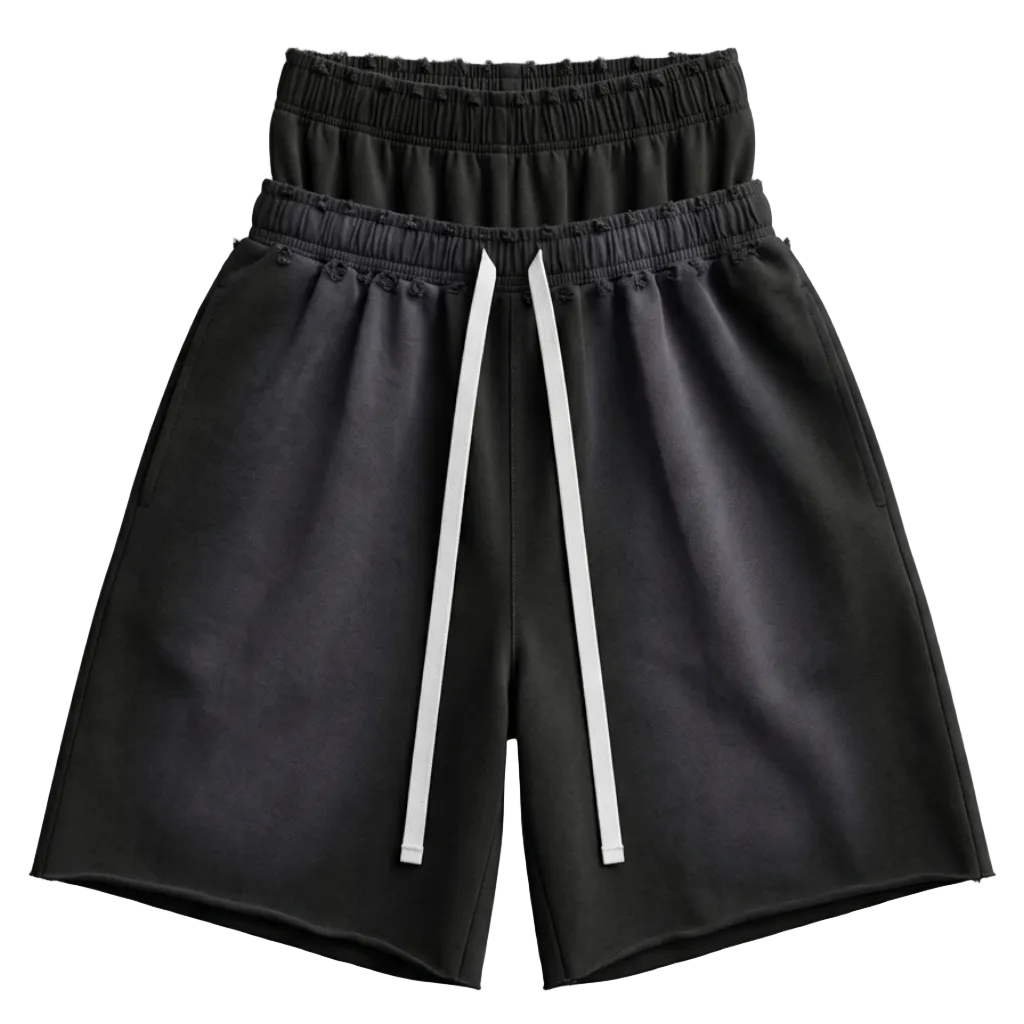 AMNESYA Doublewaist Shorts (Grey Lavander)