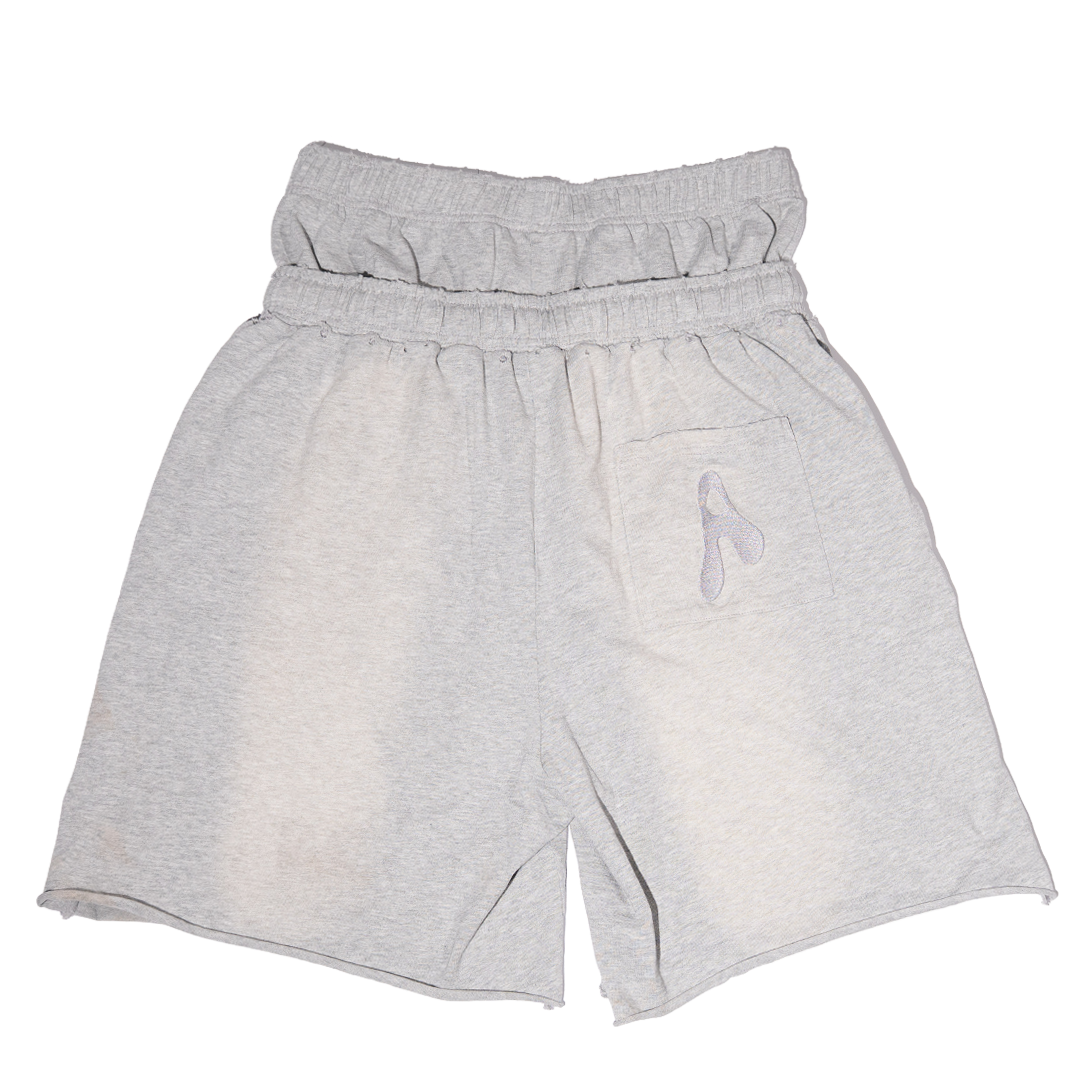 AMNESYA Doublewaist shorts (Grey)