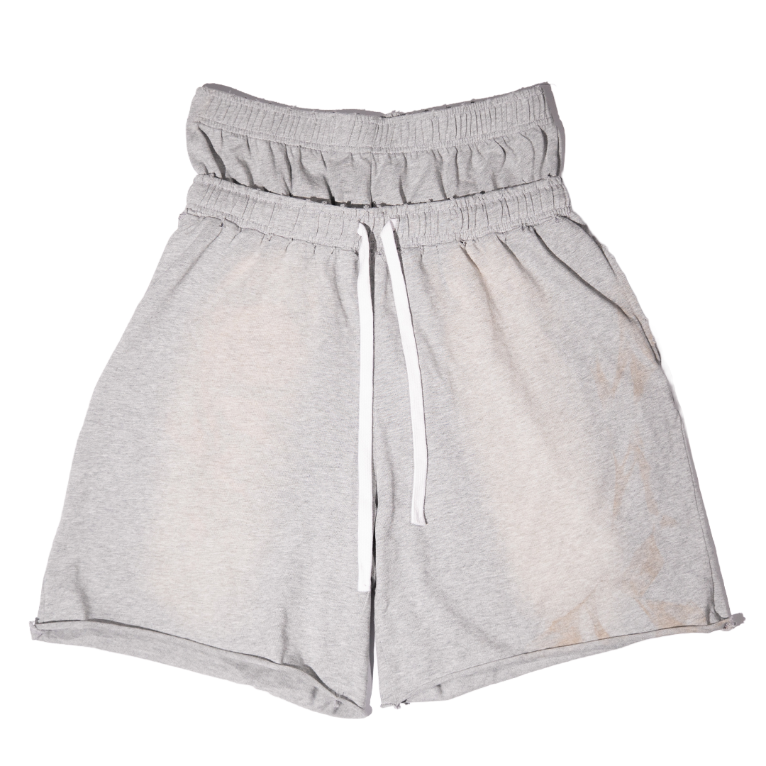 AMNESYA Doublewaist shorts (Grey)