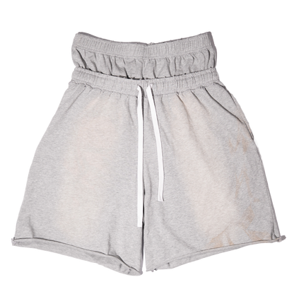 AMNESYA Doublewaist shorts (Grey)
