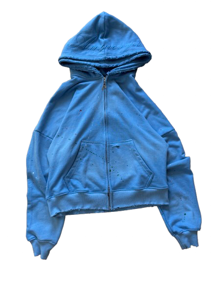 AMNESYA Double Hood Zipper (Baby Blue)