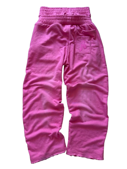 AMNESYA Double Waist Pants (Pink)