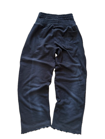 AMNESYA Double Waist Pants (Black)