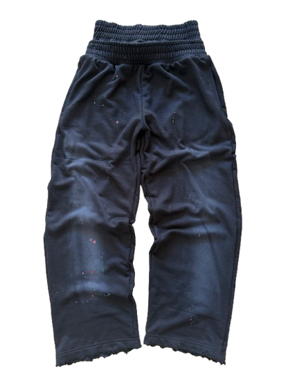 AMNESYA Double Waist Pants (Black)