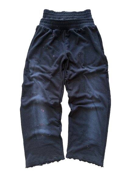 AMNESYA Double Waist Pants (Black)